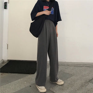 HziriP Straight Large Size Casual Solid Wide Leg Trousers Streetwear Suit Full-Length Hot Selling Chic Loose High Quality Pants