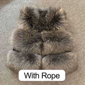 Jancoco Max 2019 Women Real Fur Vest Genuine Raccoon Fur Gilet Waistcoat Lady Winter Fashion 3 Rows Vest High Quality S1150SJ