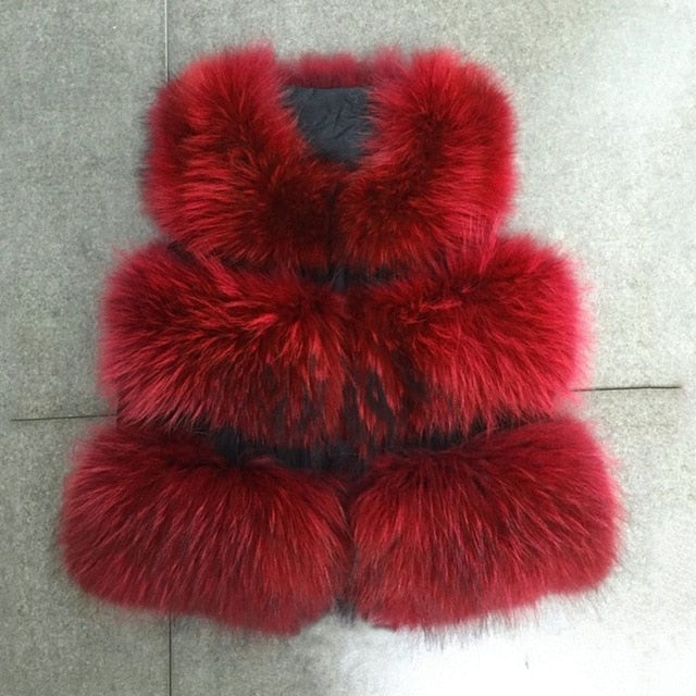 Jancoco Max 2019 Women Real Fur Vest Genuine Raccoon Fur Gilet Waistcoat Lady Winter Fashion 3 Rows Vest High Quality S1150SJ